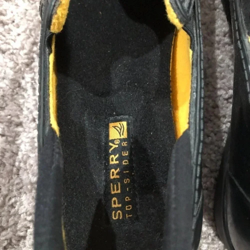 Sperry Black Rubber slide‎ on loafers Size 8.5
